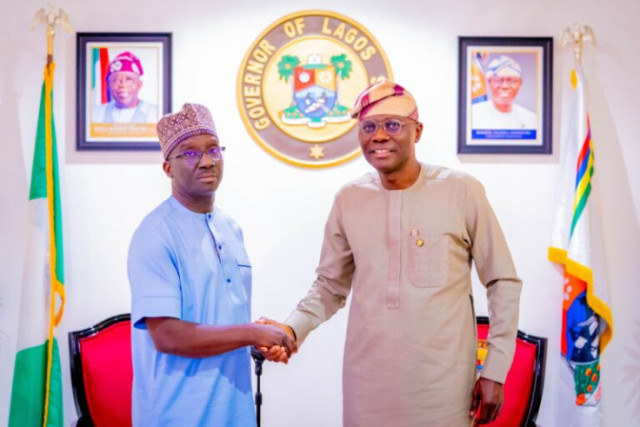 Photo of Senator Monday Okpebholo and Governor  Babajide Sanwo-olu